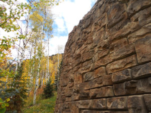 Redi-rock retaining wall in Aspen Colorado