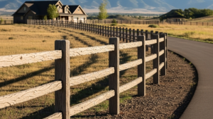 split rail concrete fence