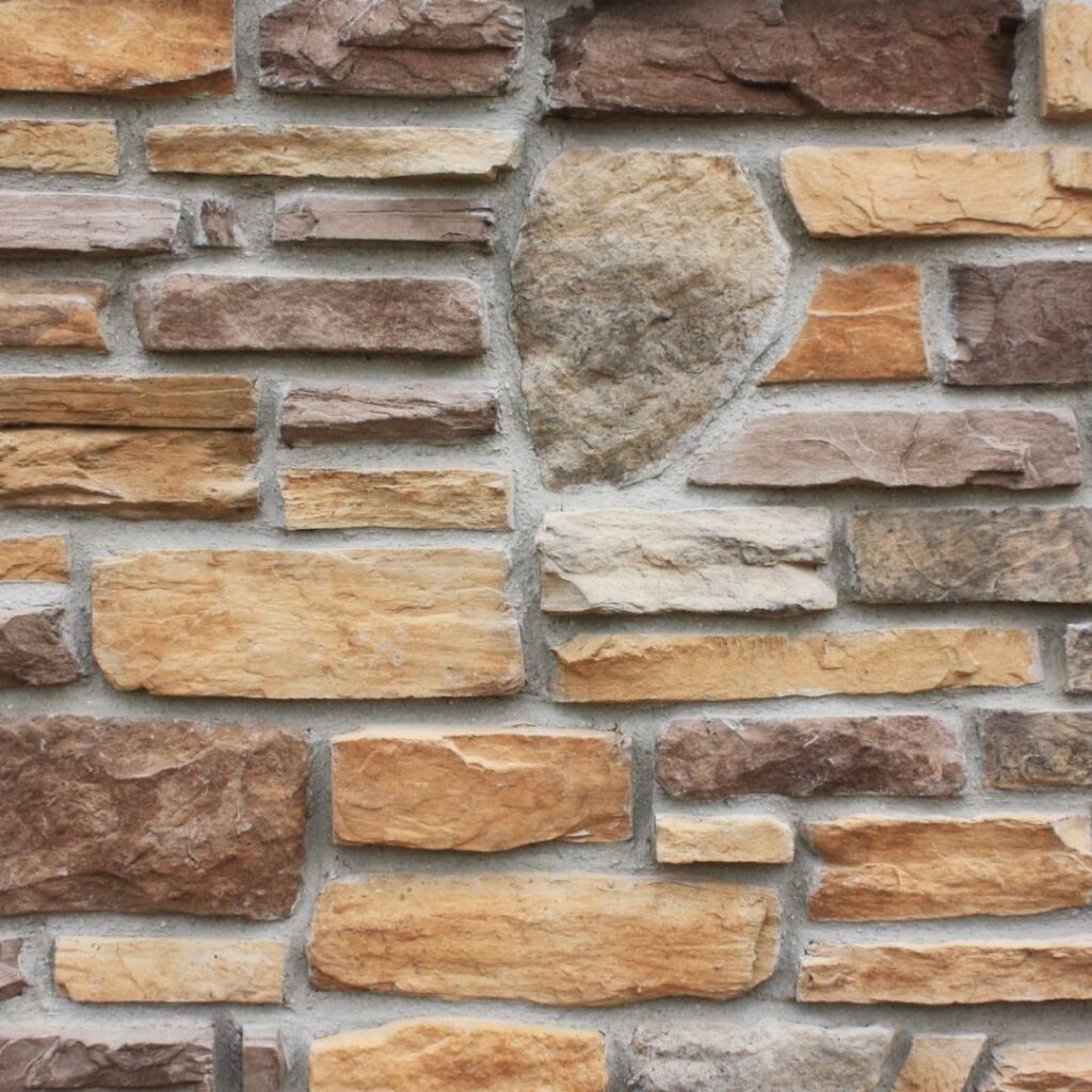 close-up of stone veneer siding