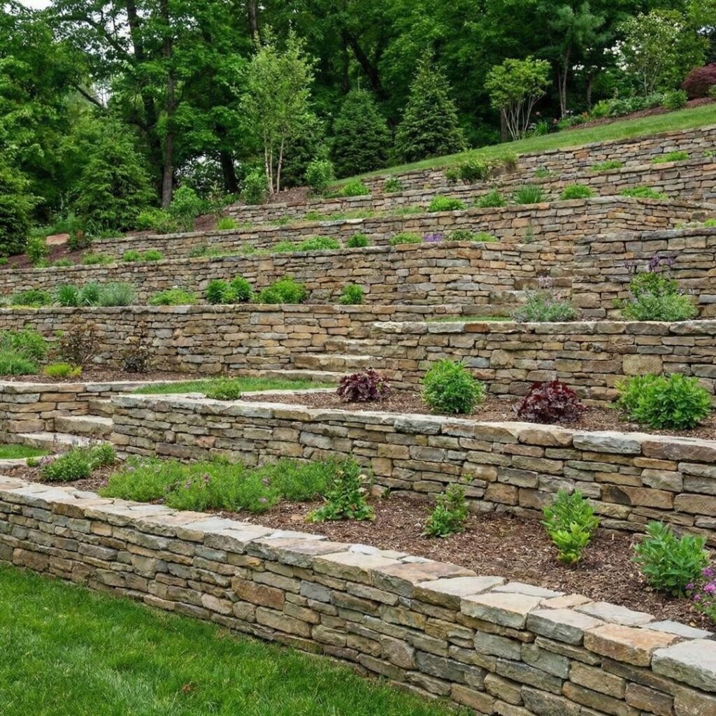 layers of retaining walls