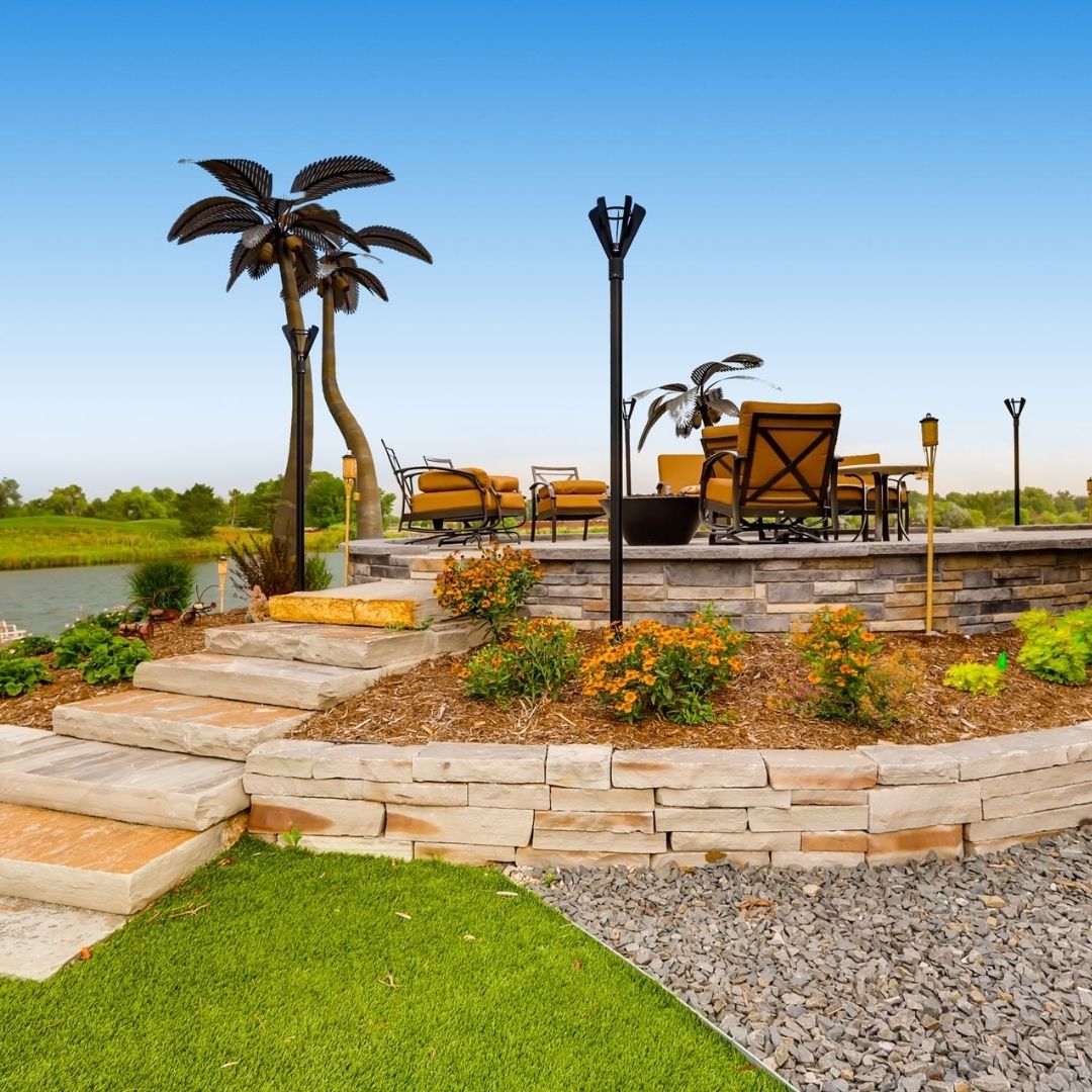 stone veneer patio